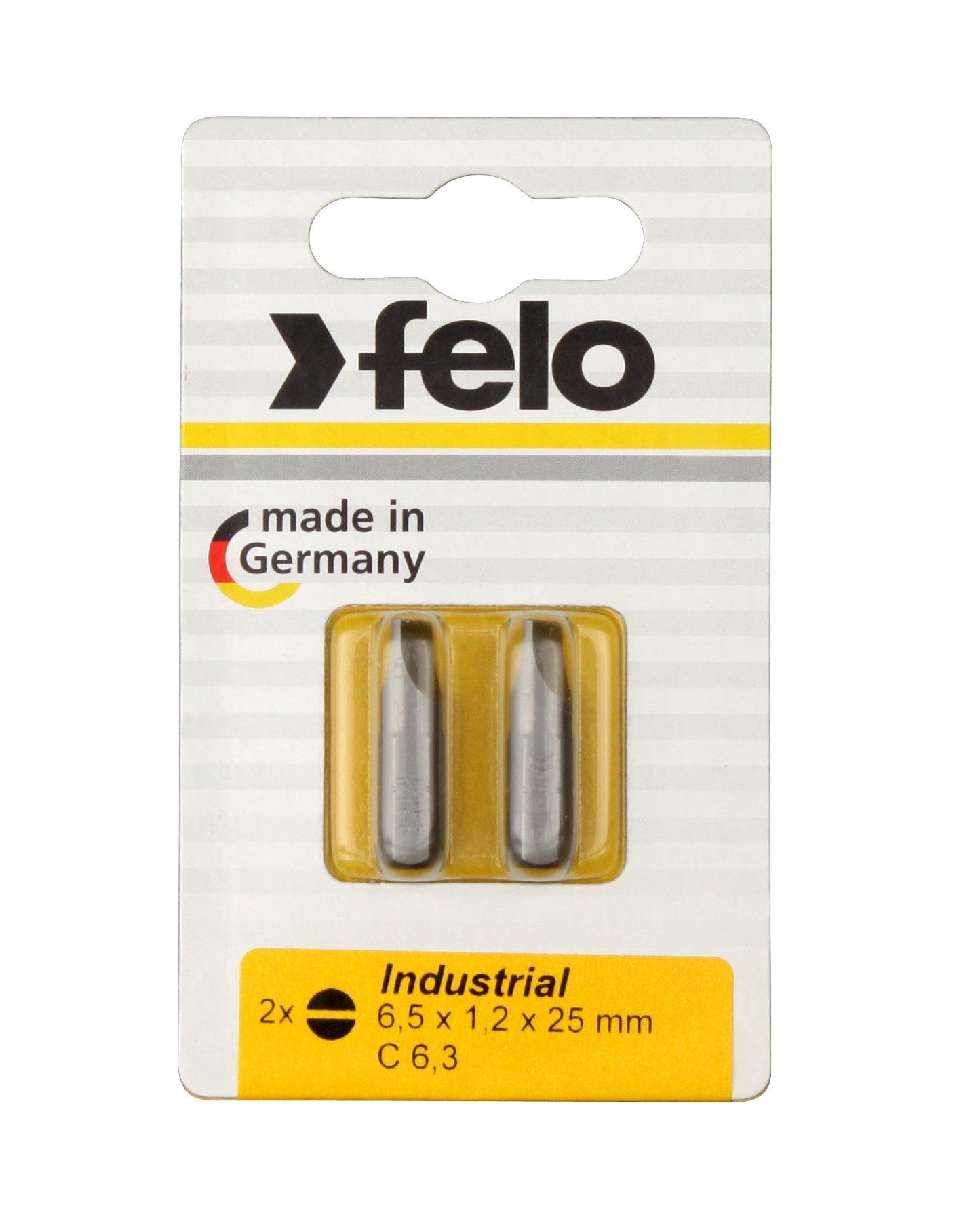 Felo 2080036 - Blíster 2 puntas Felo Industry C6,3 8,0x1,2x25 mm. - Ferrotecnia