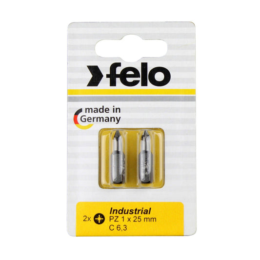 Felo 2102036 - Blíster 2 puntas Felo Industry C6,3 PZ2x25 mm. - Ferrotecnia
