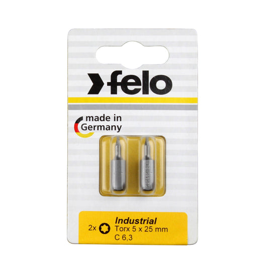 Felo 2610036 - Blister of 2 Felo Industry C6.3 Torx® 10x25 mm bits.