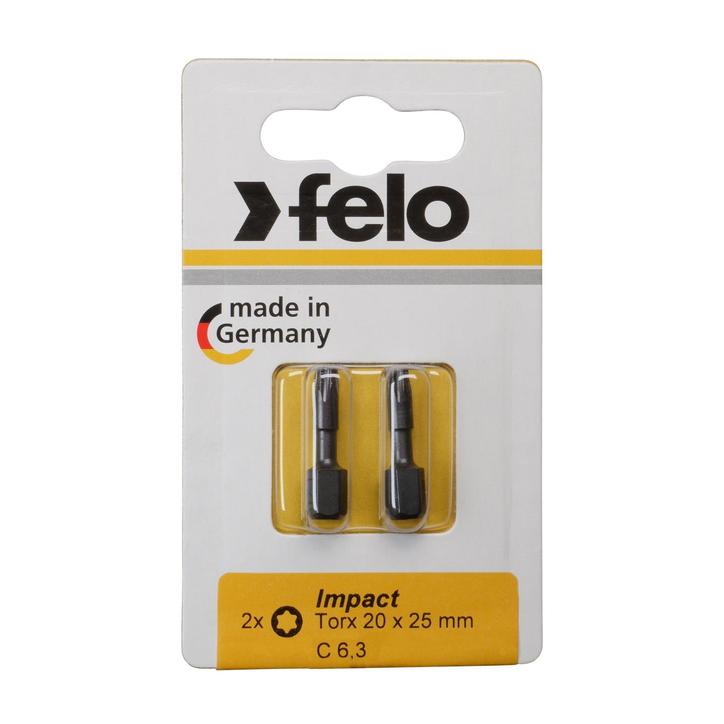 Felo 2630241 - Blíster 2 puntas Felo IMPACT C6,3 TX 30x25 mm.