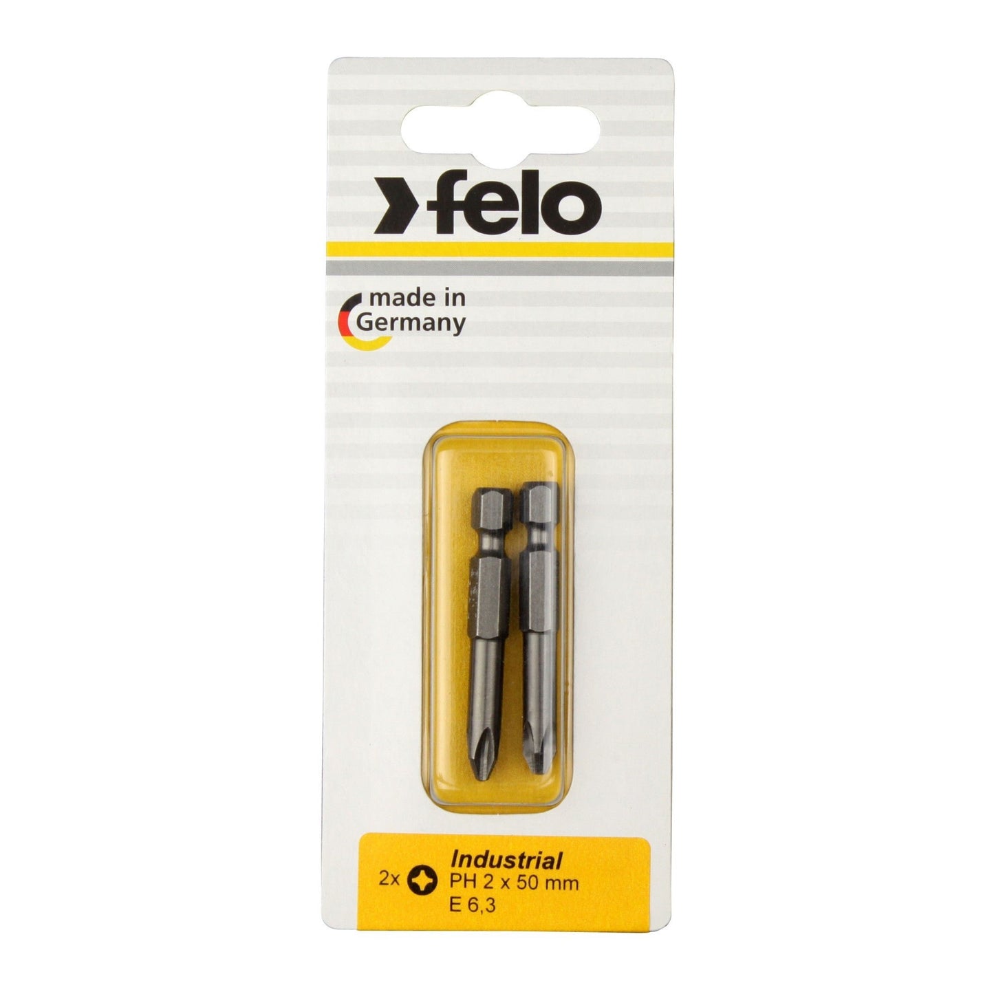 Felo 3202536 - Blíster 2 puntas Felo Industry E6,3 PH2x50 mm.
