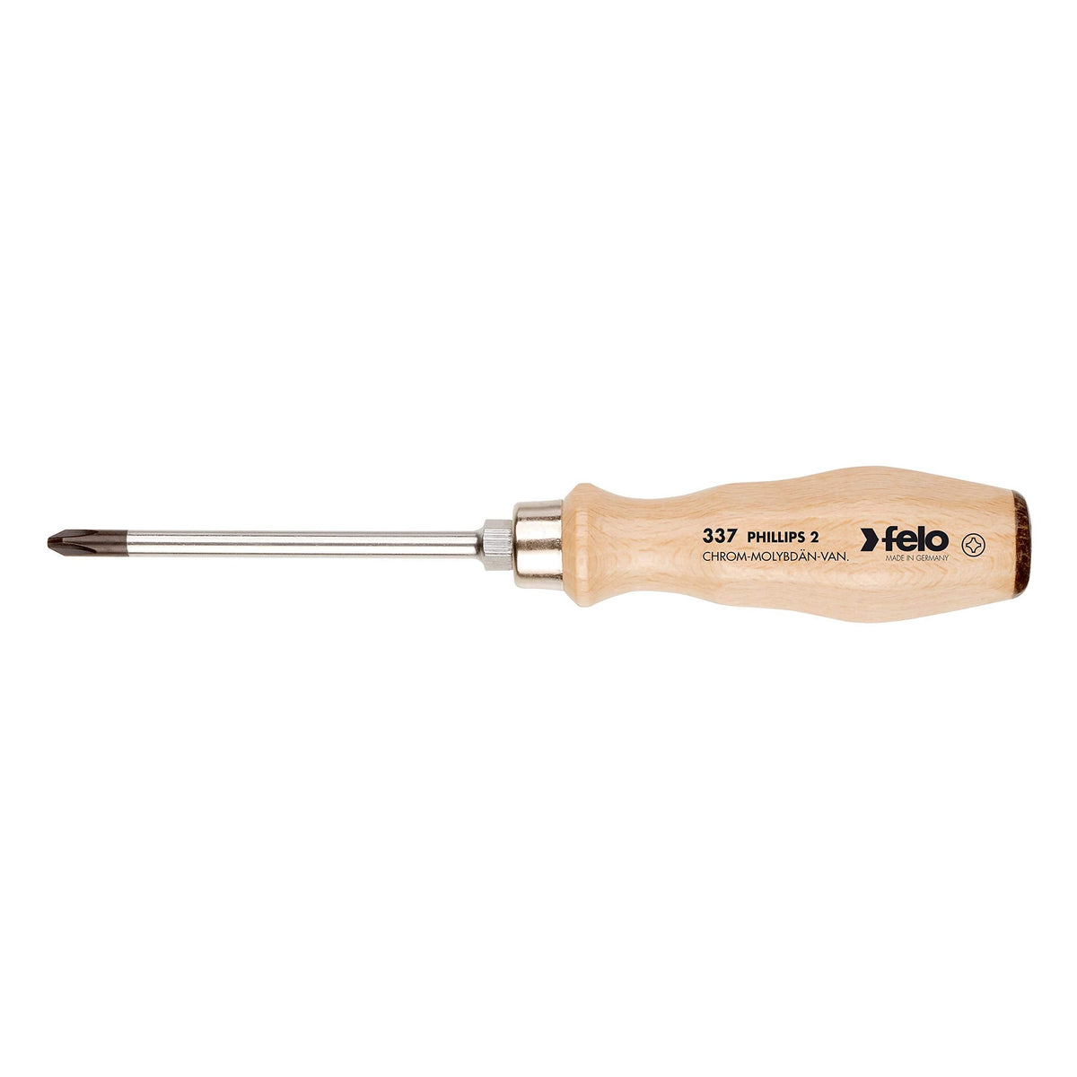 Felo 33710290 - Destornillador con mango de madera Felo Serie 337 PH1x80 mm.