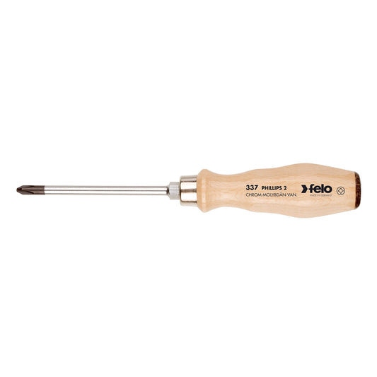 Felo 33710290 - Destornillador con mango de madera Felo Serie 337 PH1x80 mm.