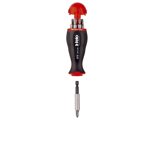 Felo 37320805 -  Destornillador portapuntas con almacén de puntas 8-pcs. SL/PZ/PH/TORX®/BH