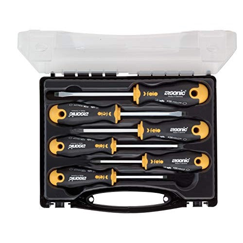 Felo 40020636 - Felo Ergonic screwdriver set (Flat and PH / 6 pcs. in plastic case)