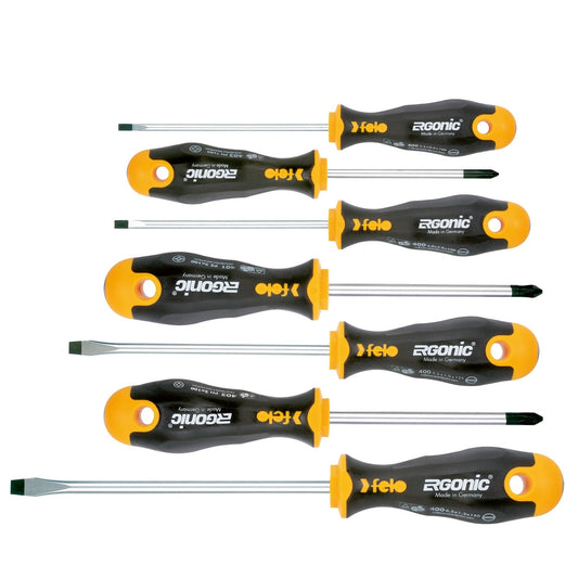 Felo 40097118 - Felo Ergonic screwdriver set (Flat, PZ and PH /7 pcs.)