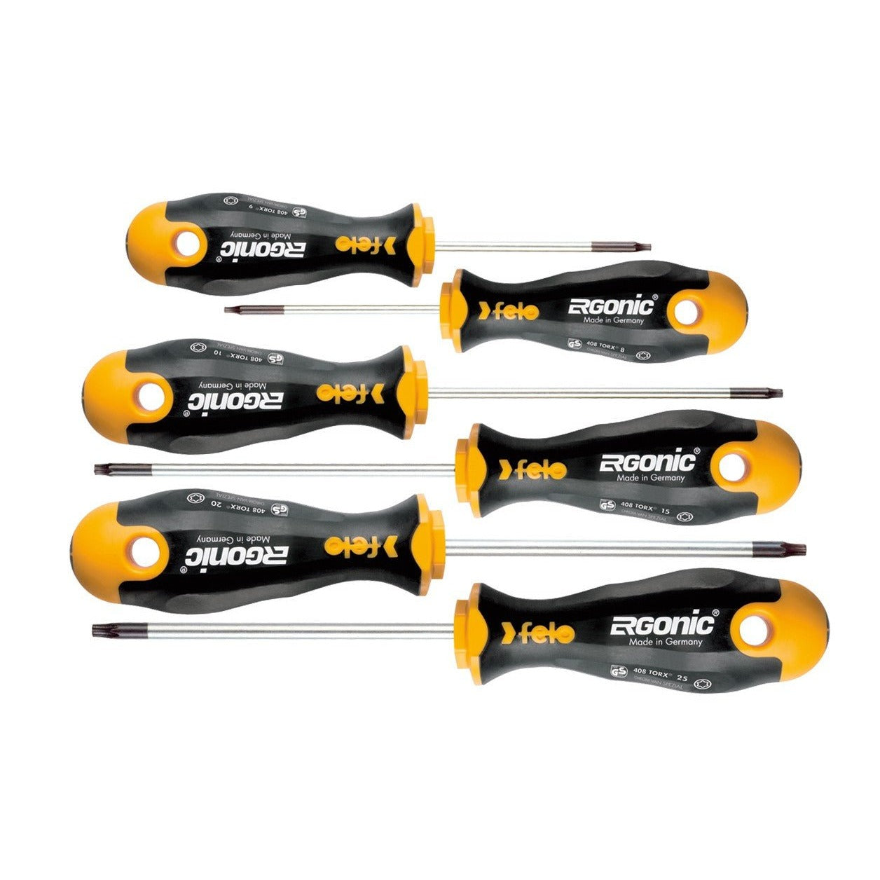 Felo 40896148 - ERGONIC Torx Screwdriver Set, 6-piece set, T8 - T25