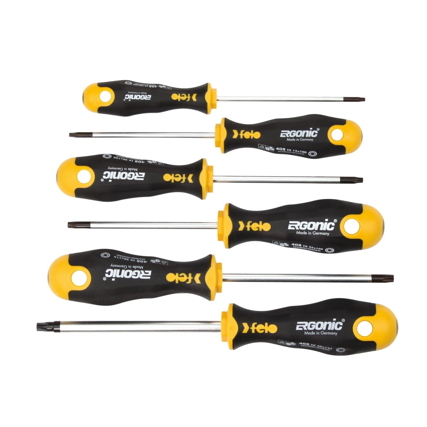 Felo 40896248 - ERGONIC Torx Screwdriver Set, 6 pieces, T10 - T40