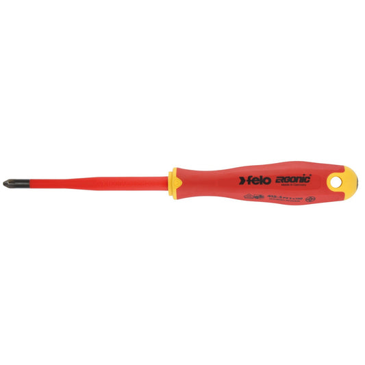 Felo 41529390 - Felo Ergonic E-slim PZ2x100 mm insulated screwdriver.