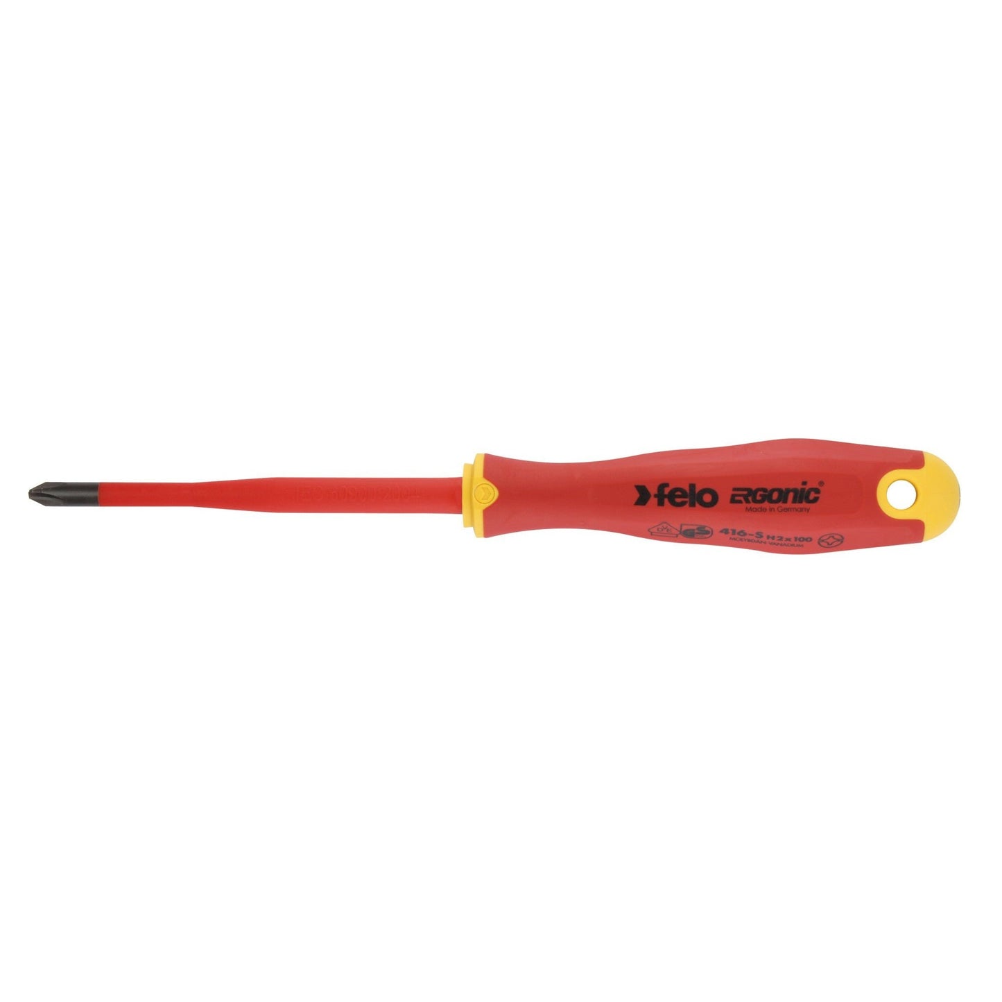 Felo 41629390 - Tournevis isolé Felo Ergonic E-slim +/- H2x100 mm.