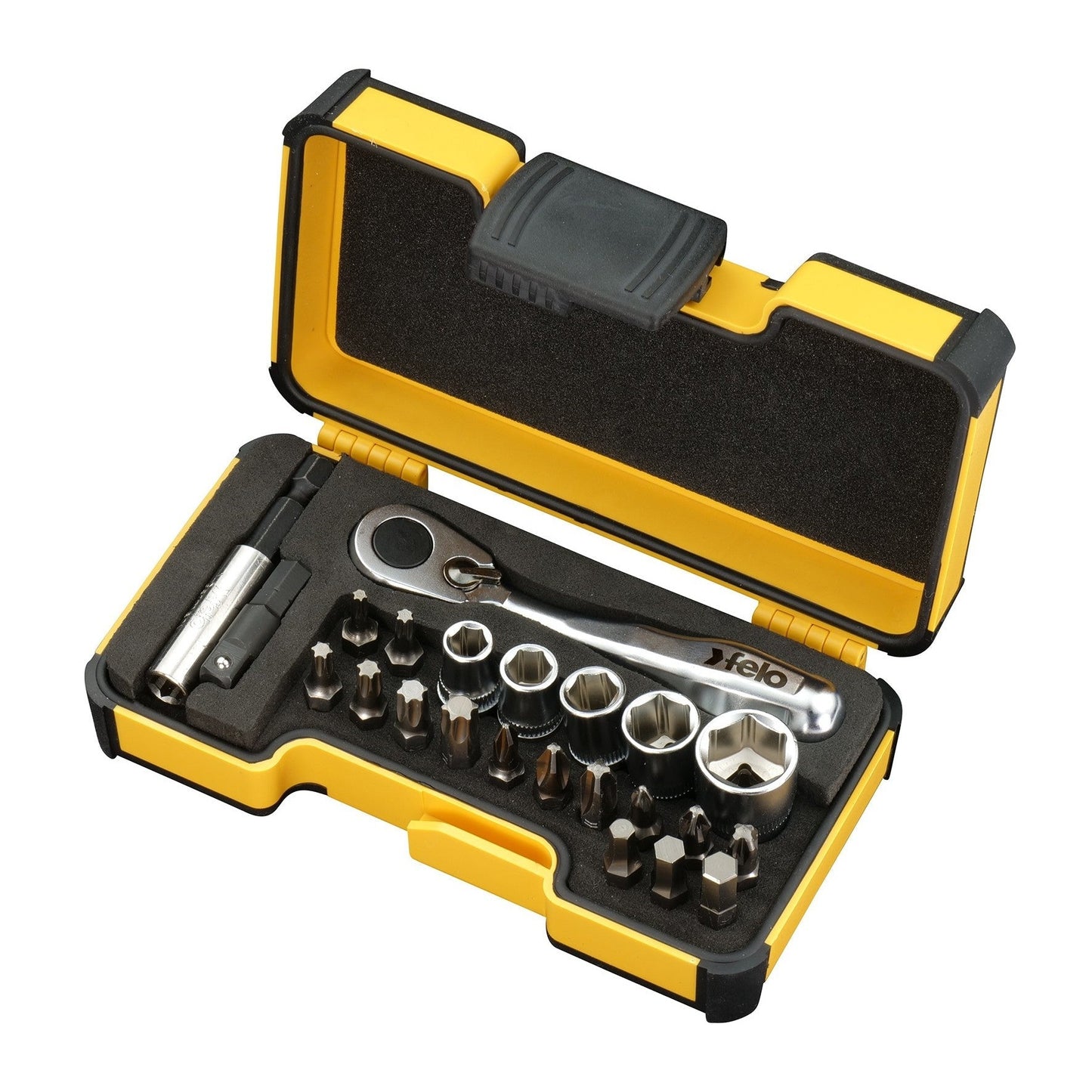 Felo 5772306 - Set with mini-ratchet, sockets and Felo bits XS 23