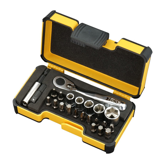 Felo 5772306 - Juego con mini-carraca, vasos y puntas Felo XS 23