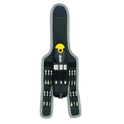 Felo 06071604 - Juego de destornillador de carraca basculante con puntas y vasos Felo Ergonic K (funda cinturón)