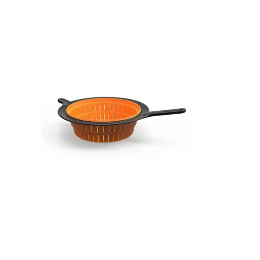 Fiskars 1027304 Escurridor, Ø 26 cm, Plástico/Silicona, Functional Form, Negro/Naranja