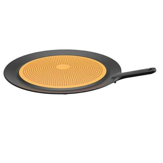 Fiskars 1027305 Tapa Anti-Salpicaduras, Ø 30 cm, Plástico/Silicona, Functional Form, Negro/Naranja
