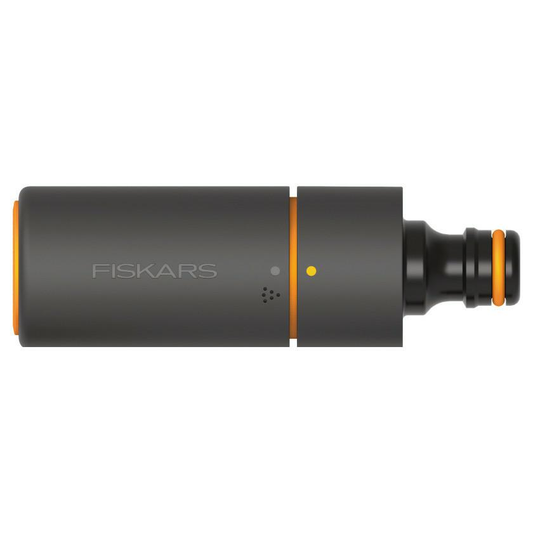 Fiskars Boquilla para manguera/pistola, Boquilla SoftGrip de ajuste continuo, Tamaño universal, 10,7 cm, Ø 3,6 cm, 59 g, Negro/naranja, 1027088