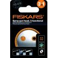 Fiskars Cabezal de pistola para mangueras múltiples, 3 funciones, Con chorro, ducha o nebulización, Caudal infinitamente variable, Tamaño universal, Negro/Naranja, 1059237