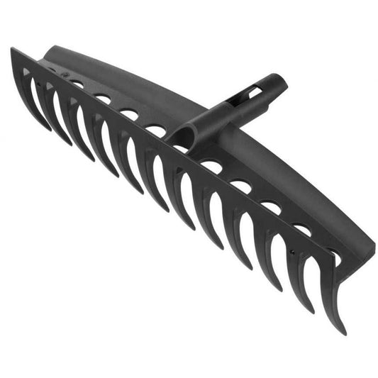 Fiskars Cabezal de Rastrillo, 12 Dientes, Conectable con el mango Solid de Fiskars, Ancho: 41 cm, Dientes de Plástico, Negro, Solid, 1014917