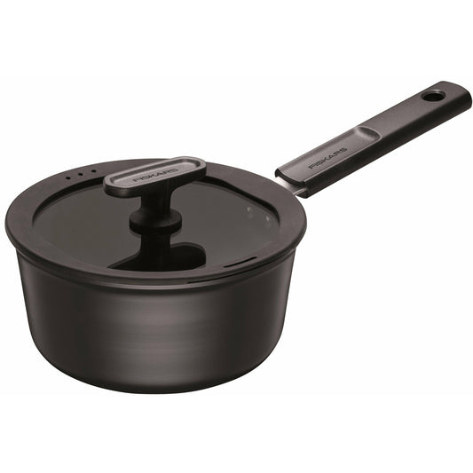 Fiskars Cacerola con Tapa, Hard Face, Capacidad: 2,5 litros, Apto para todas las placas, Aluminio/plástico, Resistente a los arañazos, Recubrimiento antiadherente, 1075525
