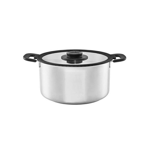 Fiskars Cazuela con tapa, 7 litros, Para todas las cocinas, Acero Inoxidable/Plástico, Ø 28 cm, Functional Form, 1026579