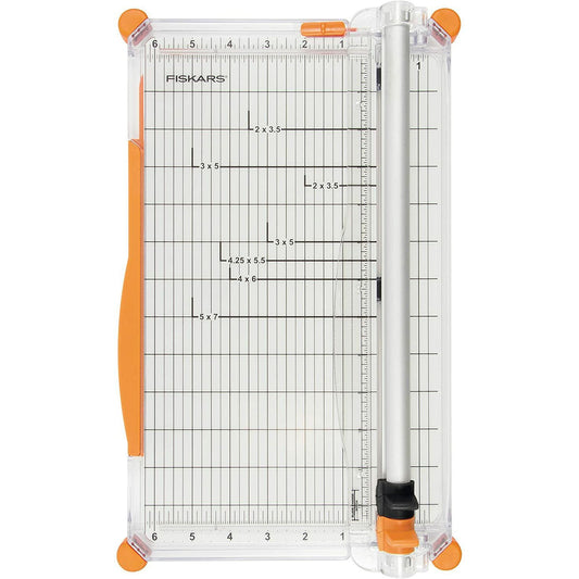 Fiskars Cizalla Grande para Papel, A4, Con guía de la línea de corte, Incluye Cuchilla de Marcado y Cuchilla de Corte, SureCut Plus, 1020504