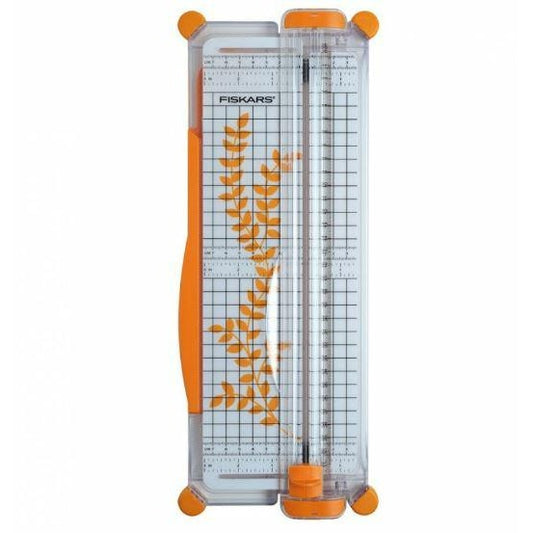Fiskars Cizalla para papel portátil, A4, Con guía de la línea de corte, 1003916