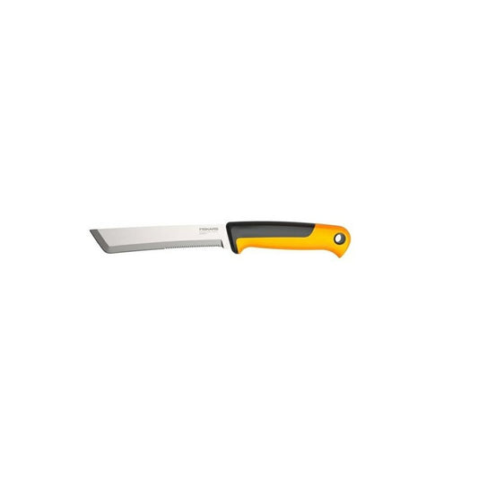 Fiskars Cuchillo para cosechar, Para tallos gruesos y troncos, Longitud de la hoja: 15 cm, Acero inoxidable/plástico, Negro/naranja, X-series, K82, 1062830