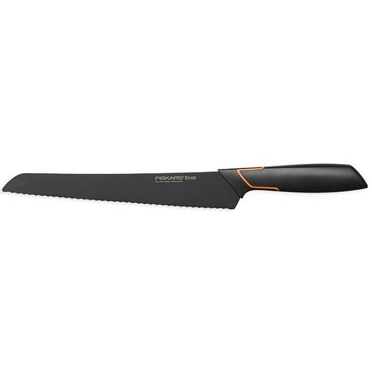 Fiskars Cuchillo para pan, Diseño moderno, Longitud total: 35 cm, Acero de calidad/Plástico, Edge, 1003093