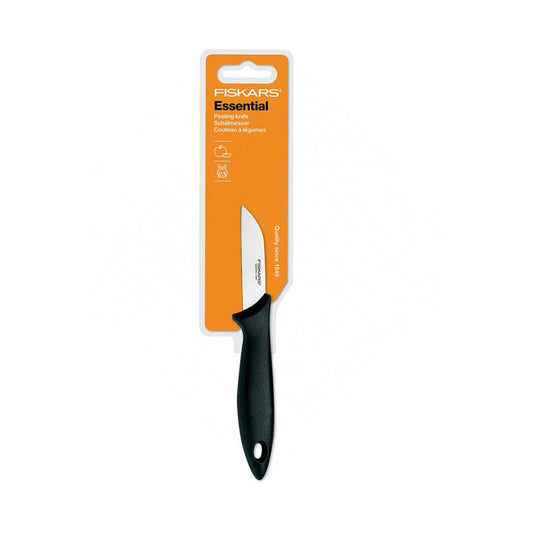 Fiskars Cuchillo pelador, Color Negro/Plata, Longitud total 18,4 cm, 1023780