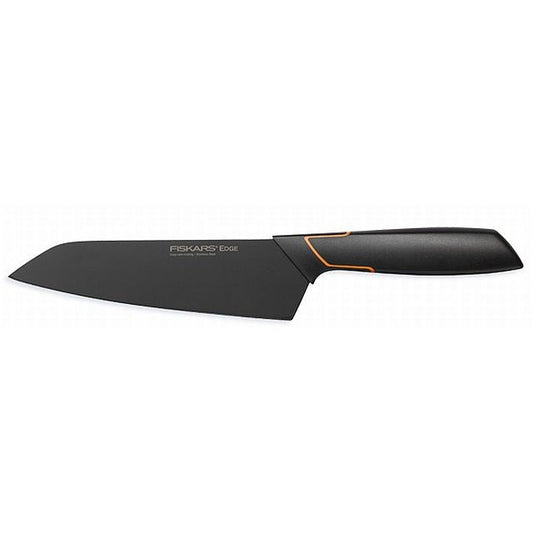 Fiskars Cuchillo Santoku, Diseño moderno, Longitud total: 29 cm, Acero de calidad/Plástico, Edge, 1003097