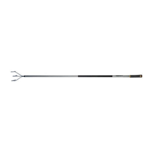 Fiskars Cultivador de jardín ergonómico Longitud: 165 cm, púas de acero/Mango de aluminio, Gris/Negro, 1001301
