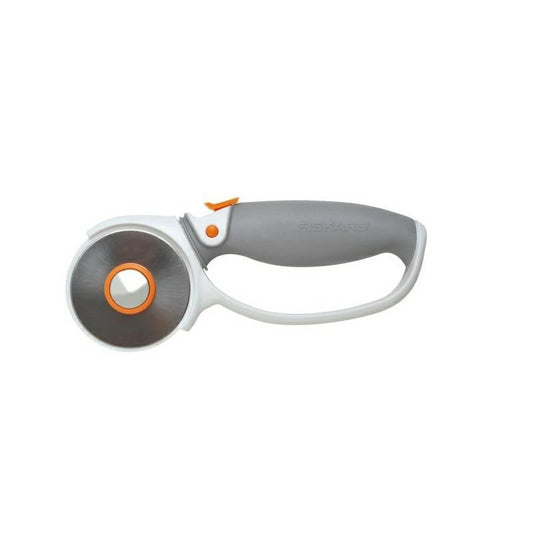 Fiskars Cúter rotatorio, Revestimiento de titanio, Ø 60 mm, para diestros y zurdos, Naranja/Blanco/Gris, 1004753