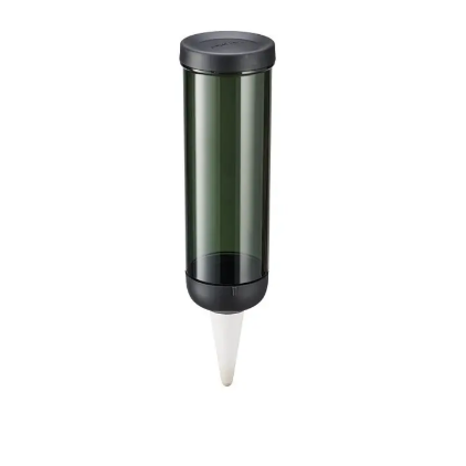 Fiskars Dispensador de Agua para Plantas, Urban Plant Care, Para interiores y balcones, 350 ml, Para hasta 5 días de riego continuo, 6,4 x 25 cm, Cerámica/Plástico, Verde Oscuro, 1075380