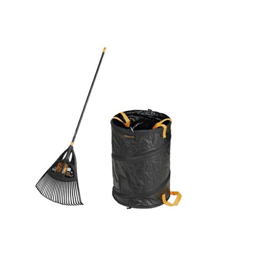 FISKARS Escoba Escoba XL Plus Pop Up Saco 56 L, Multicolor