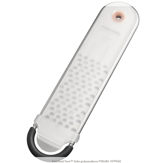 Fiskars Functional Form Rallador grueso, Rallador de verduras para zanahorias y queso blando, Protector de cuchilla, Cuchilla de acero inoxidable/Mango de plástico, Gris/Negro/Naranja, 1079968