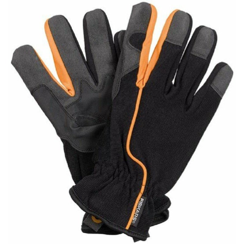 Fiskars Guantes de jardín - Tamaño 10, Negro/Naranja, 1003477 - Ferrotecnia