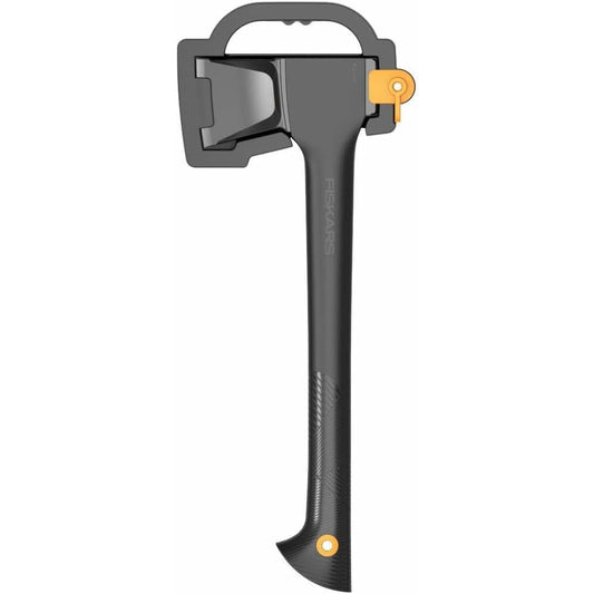 Fiskars Hacha de rajar, Solid, Con funda para transporte, Recubrimiento antiadherente, Hoja de acero/Mango plástico reforzado con fibra de vidrio, Negro/Naranja, A11, Longitud: 49 cm, 1,1 kg, 1051086