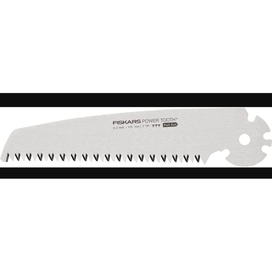 Fiskars Hoja de recambio para la sierra plegable Plus SW68, Para troncos y ramas gruesas, Hoja afilada Power Tooth, Dentado grueso, Longitud de la hoja: 15 cm, 1067554