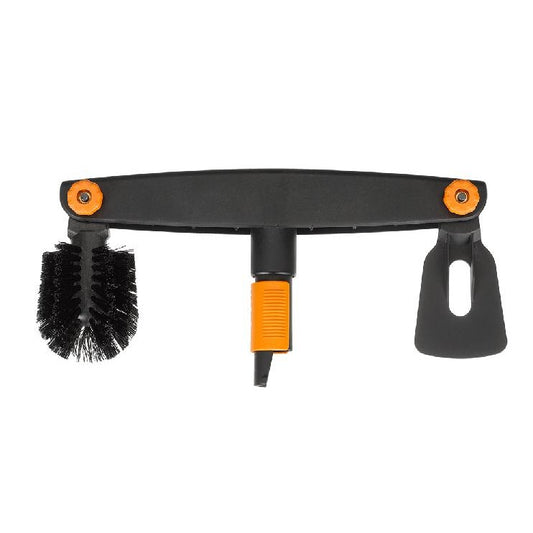 Fiskars Limpiador de canalones, Raspador y cepillo ajustables, Largo: 4,5 cm, Negro/Naranja, 1001414