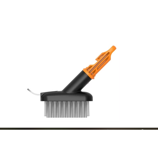 Fiskars OneClick Cepillo para Juntas, Accesorio 2 en 1 con Cuchilla de Acero y Cepillo, Cambio en 1 Clic, para Adoquines y Juntas, Negro y Naranja, 1080697