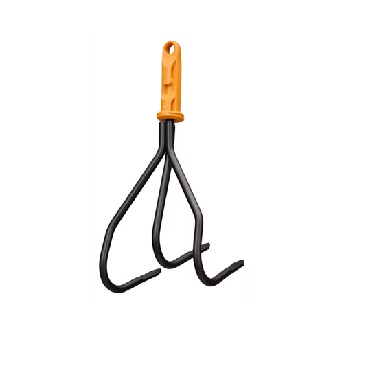 Fiskars OneClick Cultivador, para soltar y airear la Tierra del jardín, Fácil de Cambiar en un Clic, Acero al Carbono, Ancho: 19 cm, Negro/Naranja, 1080684