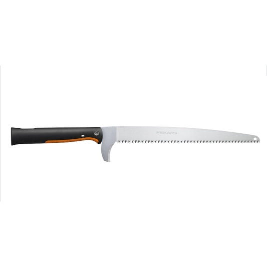Fiskars OneClick Sierra de Jardín, Accesorio Recto para Cortar Ramas y Troncos, Cambio en 1 Clic, Apto También como Sierra de Mano, Negro y Naranja, 1080691