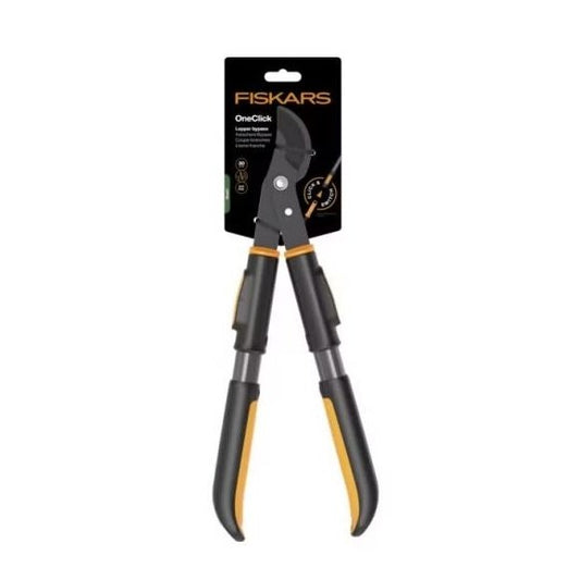 Fiskars OneClick Tijeras Bypass, Accesorio para Cortes Limpios, Requiere Mango S o de Madera FSC (Disponibles por separado), Cuchillas de Acero Endurecido, Negro y Naranja, 1082707