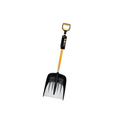 Fiskars Pala de nieve para pequeñas y grandes cantidades de nieve, X-series, Longitud: 132 cm, Aluminio/polímero, Negro/naranja/gris, 1057177
