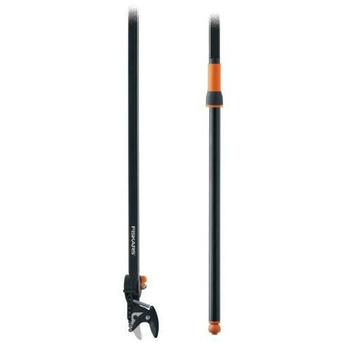 Fiskars Pértiga multiusos de largo alcance con cuchilla bypass UP84, Longitud: 2,4 m, Negro/Naranja, 1001557