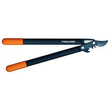Fiskars Podadera con cuchilla bypass para madera verde, Sistema de cremallera PowerGear II, Diámetro de corte: 2,8 cm, Cuchillas de acero templado con cubierta antiadherente, Longitud: 56 cm, Negro/Naranja, L76, 1001553