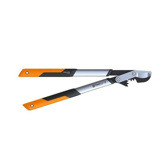 Fiskars Podadera, Cuchilla bypass para madera verde, PowerGear X, Tamaño M, Ø de corte: 5 cm, Largo: 64 cm, Acero templado, Negro/Naranja, LX94, 1020187