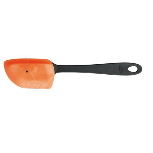 Fiskars Rascador de masa para temperaturas de hasta 180 °C, Essential, Plástico/Silicona, Longitud 25 cm, Negro/Naranja, 1065591