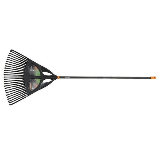 Fiskars Rastrillo para hojas, 27 dientes, Longitud: 65 cm, Negro/Naranja, XL, Solid, 1015645