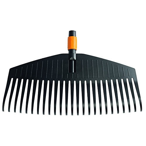 Fiskars Rastrillo para hojas, cabeza de la herramienta, 25 dientes, Longitud: 50 cm, dientes de plástico, Negro/Naranja, QuikFit, 1000642